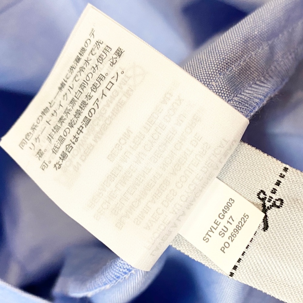 J. CREW Oxford Cotton Tie Bow Back Top Blouse 2 - Picture 6 of 7